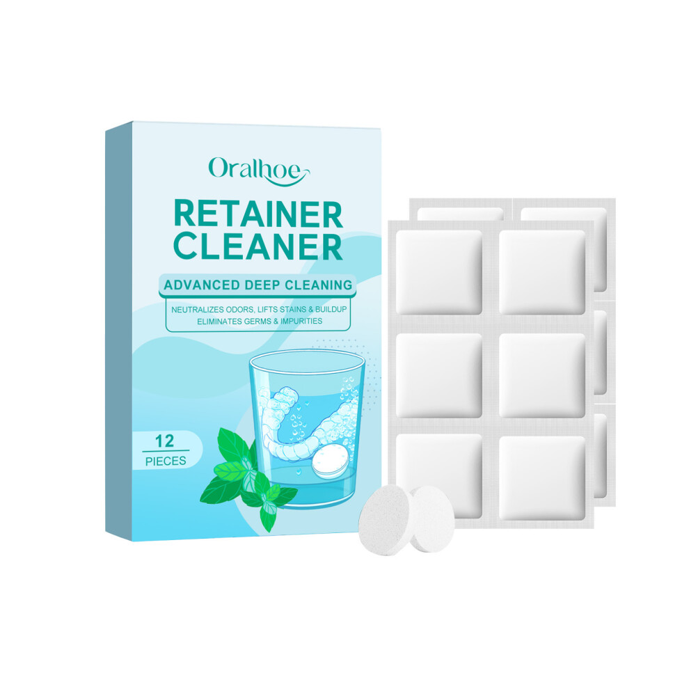 ORALHOE Denture Cleaning Effervescent Tablets Gentle Cleansing Dentures, Cleansing and Fresh Daily Portable Effervescent Tablets