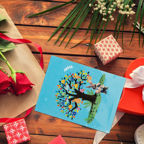 Handmade 3D Easters Popup Card With Rabbit Eggs Tree Arts Paper 1
