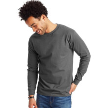 Hanes Men Long Sleeve Shirt, 2 Pack (S) Smoke Gray