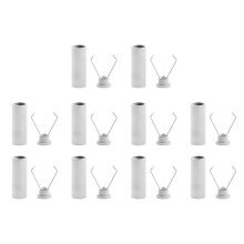10Pcs Drawstring Cord Lock Metal Elastic Rope Stoppers-White