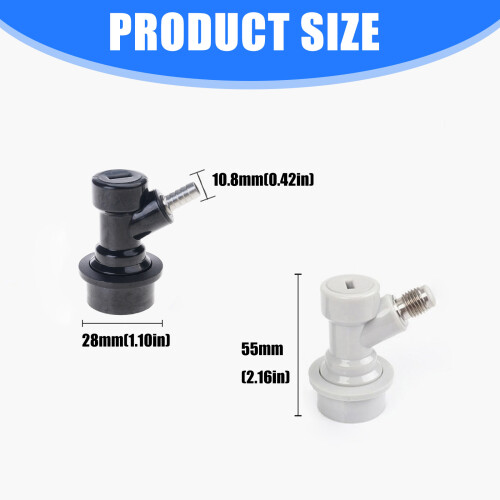 Quick Disconnect Couplers for DIY Beer Sodas Kegs Nonrust-Grey 2