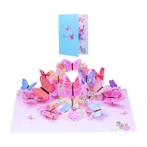 Carte pop-up papillon faite à la main avec un espace de message