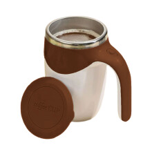 Automatic Stirring Coffee Cup Stainless Steels Mixing Cup-brown