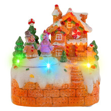 Ornement animé de noël en pain d'épices rotatif détaillé, avec
