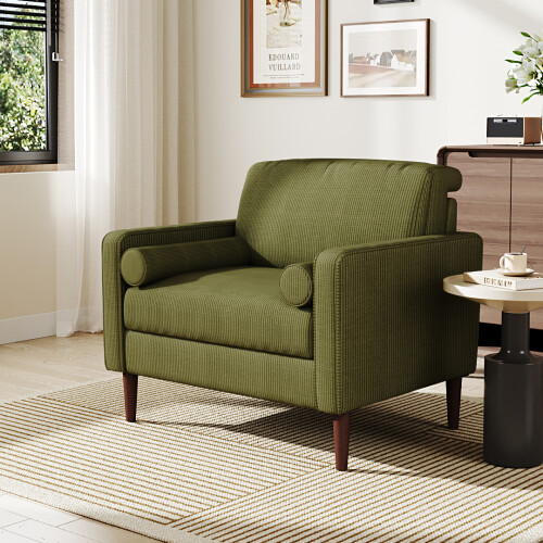Living And Home Upholstered Single Sofa Armchair, Green