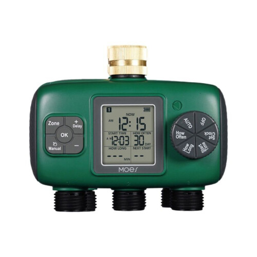 MOES 2025 3-Outlet Automatic Water Timer Garden Irrigation Watering System Independents Control Sprinkler Programmer Tools