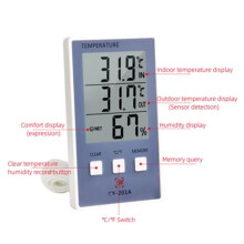 Digitale Thermometer, Hygrometer, Binnen- en Buitentemperatuur, Vochtigheidsmeter, C/F, LCD-Scherm, Sensorsonde, Weerstation