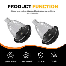 Lot de 4 Lampes Solaires pour Piscines Hors Encadrées, Accessoires de Décoration pour Clôtures de Piscines Extérieures