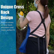Delantales de Jardinería para Mujer con Bolsillos, Impermeables, Cesta para Recoger Frutas y Bayas, Color Azul.