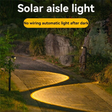 Luz de Estrada Solar Externa, Luz de Paisagem, Jardim, Pátio, Corredor, Holofote, Curva, À Prova D'Água, Luz de Pilha para Calçada, 2 Peças