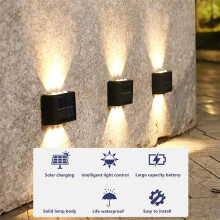 LED Solar Wall Light Outdoor Waterproof Fence Light Solar Light Yard and Ornamental Garden Lighting,White Light