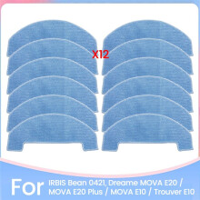 12PCS Mop Cloth Pads for MOVA E20 / MOVA E20 / MOVA E10 / Trouver E10 for IRBIS Bean 0421 Spare Parts 12PCS