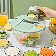 Centrifugadora de Ensaladas , Lavadero de Verduras y Frutas, Centrifugadora de Lechuga, Secadora de Pasta y Papas Fritas con 5 Cuchillas,