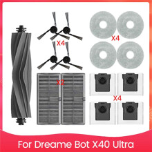 Repuestos para Aspiradora Robot para Bot X40 Ultra, Cepillo Lateral de Goma, Filtro HEPA, Mopa, Bolsas para Polvo
