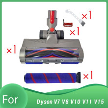 Compatible with V7 V8 V10 V11 V15 Cordless Vacuum Cleaner Anti-Entanglement Design Dust-Displaying Direct-Drive Floor Brush