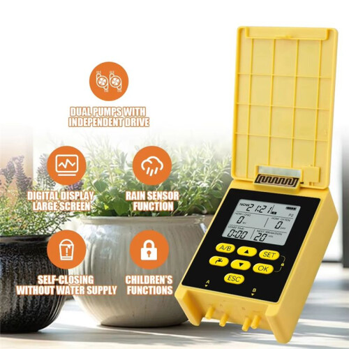 Solar Irrigation Timer Digital LCD Automatic Irrigation System Outdoor Garden Watering Tool Adjustable Program 2