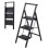 Living And Home Anti-Slip 3 Step Ladder with Wide Pedals 1