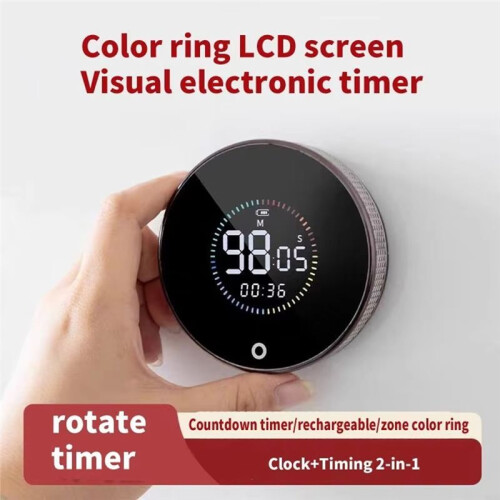 Color Screen Timer Magnetic LED Silent Rechargeable Multifunctional for Kitchen Beauty Exercise  Reminder 1