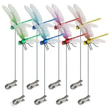 Indoor & Outdoor Fake Dragonfly Rod Clip, Dragonfly Clip Bug Repellent, 3D Artificial Dragonfly Hat Clips,(Mixed-8pcs)