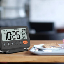 Modern Hopfällbar -Reseväckarklocka med Kalender Digital LCD-Skärm för Hemmabruk Väckarklocka Bärbar Skrivbordsklocka