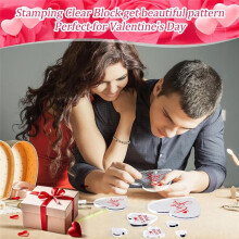 7 Pieces Acrylic Stamp Blocks Set Clear Stamping Blocks Tools with Grid, Decorative Stamp Blocks