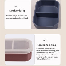 Lunchbox Aus Silikon, Tragbare Lunchbox mit Deckel, Lunchbox für die Mikrowelle, Praktischer Behälter Zur Essenszubereitung, Rosa