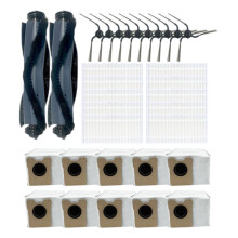 Pièces de Rechange pour Aspirateur Robot pour C10, Brosse Principale, Brosse Latérale, Filtre Hepa, Sac à Poussière Capacité.