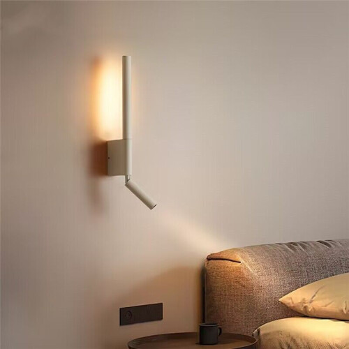 3000K Warm Light LED Wall Sconces Bedroom Bedside Wall Mounted Lamp Adjustable Light  for Hotel Room Master White 2
