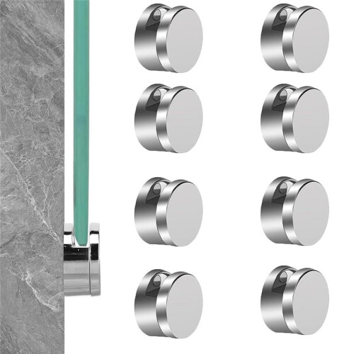 Frameless Mirror Mounting Hardware Kit Mirror Holder Clips Round Shape Dual-Screw Fixing Mirror Glass Hanging Bracket 1