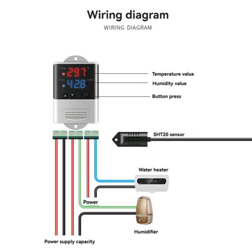 DTC3200 Temperature Controller Aquarium Thermostat with SHT20 Sensor APP Control for  Home 2
