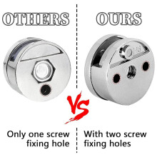 Frameless Mirror Mounting Hardware Kit Mirror Holder Clips Round Shape Dual-Screw Fixing Mirror Glass Hanging Bracket