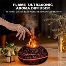 Colorful Volcano Diffuser 200ml Ultrasonic Flame Fire Humidifier with Auto-Off Protection Cool Mist Diffuser A