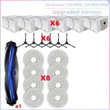 Piezas de Aspiradora para T50 PRO OMNI T50 OMNI, Rodillo Principal y Cepillo Lateral.