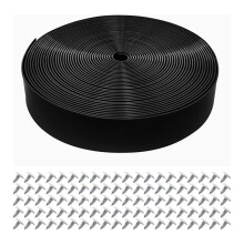 Vinyl Straps for Patio Chair Repair Kit 2in Wide 20 Ft Long Replacement Straps 20 Rivets for Chaise Lounge Repair Black