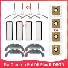 Accesorios para Aspiradora Robot para Bot D9 RLD11GD: Cepillo Lateral, Filtro HEPA, Mopa, Bolsas para Polvo