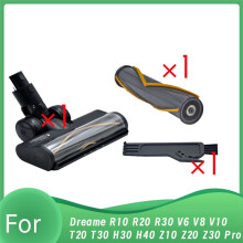 3 Pièces pour Aspirateur Électrique pour R10 R20 R30 T30, Brosse de Souple avec Éclairage LED Anti-Poussière