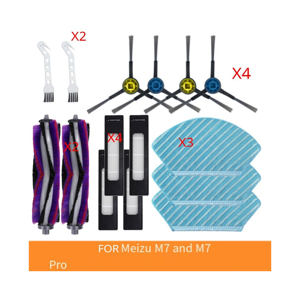 Applicable For Midea Sweepers M7 M7pro Accessories Main Brush Side Brush Filter Cloth Replacement Accessories Brush White 6032933700973