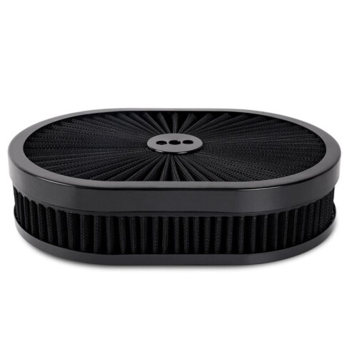 Filtro de Ar Oval para Carro 12x2 Polegadas Filtro de Ar Purificador de Fluxo para Pescoço de Interface de 5-1/8 Polegadas Preto