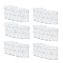 100 Bolsas de Organza con Forma de Copo de Nieve para Navidad, 4 X 6 Pulgadas, Bolsas Navideñas con Cordón, Bolsas de Malla para Navidad
