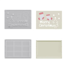 Silicone Money Holder Mold 2 Pieces Stencils Sock Christmas Money Envelope Mold for Plaster Resin Clay A