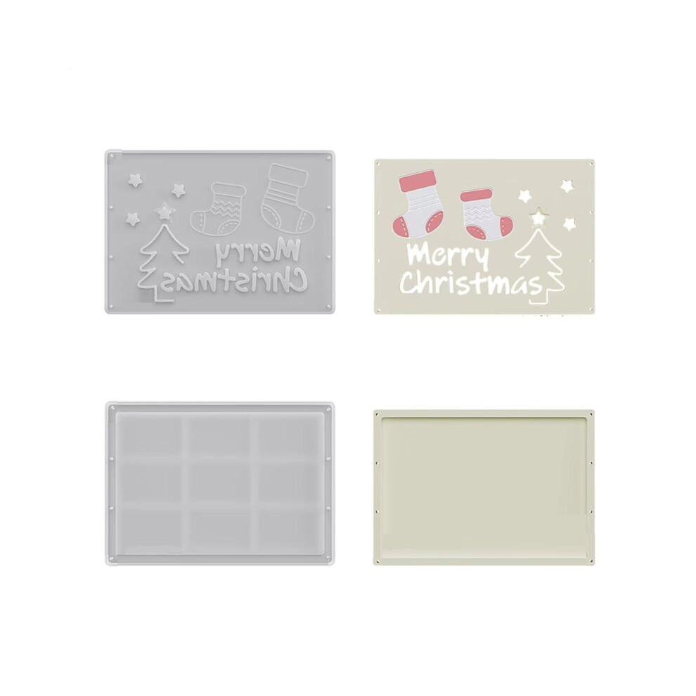 Tauoh Red Silicone Money Holder Mold 2 Pieces Stencils Sock Christmas Money Envelope Mold For Plaster Resin Clay A