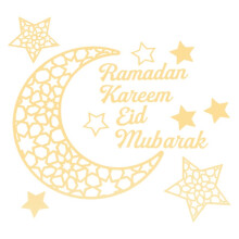 Ramadan Kareem KlistermäRken Dekorationer VäGg Eid Mubarak för Heminredning Skylt Sovrum Front Room Crescent Crystals Art A