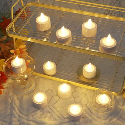 Flameless Candles with Remote Control Timer & Charging Base, 6pcs USB Rechargeable Battery LED Tea Lights Candles 2