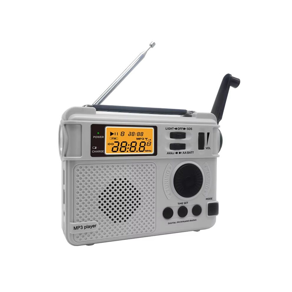 Fm Radio Outdoor Hand Crank Emergency Radios Receiver 3000Mah Speaker Flashlight Support Sos Power Bank Tf 4713319810647