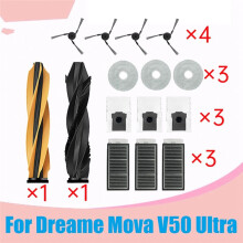 Kit de Piezas para Mova V50 Ultra Aspiradora con Rodillo Principal, Cepillo Lateral, Filtro HEPA, Mopa, Bolsa para Polvo y Paño.