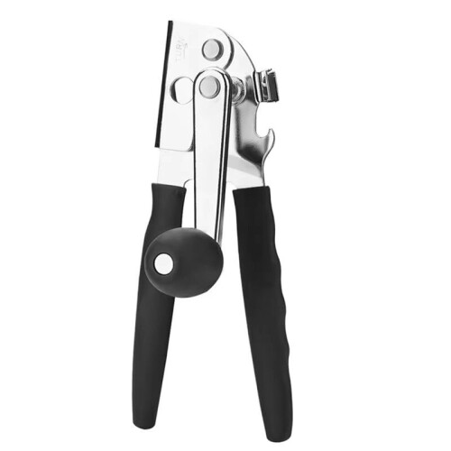 Multi-Function Can Opener Fruit Opener Hand-Crank Bottle Opener with Comfortable Extra-Long Handle and Extra-Large Knob
