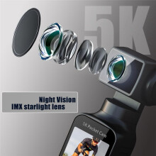 5K Pocket Digital Camera with External Microphone 270 Rotate Wifi Video Recorder Camera for Outdoor Sport Bike Travel