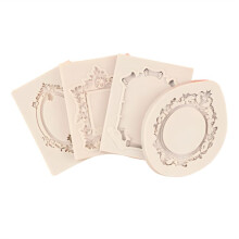 Photo Frame Fondant Mold Mirror Silicone Mold Retro Frame Mold Cake Decoration
