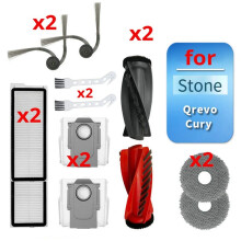 For Qrevo Cury Robot Vacuum Cleaner Accessories Main Brush Side Brush Filter Dust Bag Filter Replacement Parts Brush