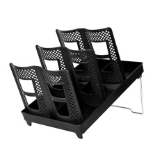 Coffee Cup Holder,Cup and Lid Dispenser with Stand,Disposable Cups Organizer,6 Slots, for Coffee Breakroom Home